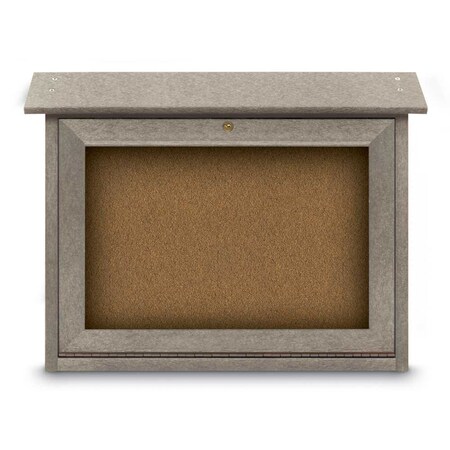 United Visual Products Outdoor Enclosed Combo Board, 48"x36", Gold Frame/Green & Blue Spruce UVCB4836ODG-GREEN-BLSPRU